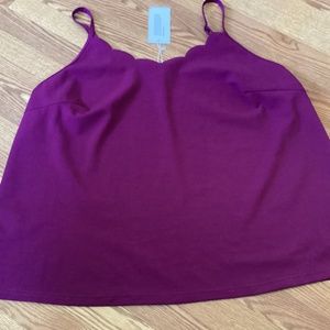BloomChic Burgundy Scallop Neck Spaghetti Strap Cami Tank Size 26